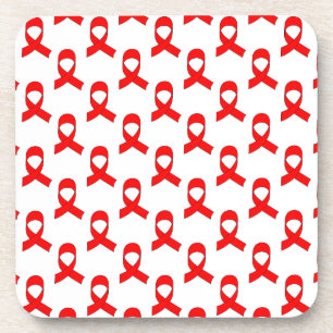 Red Ribbon Pattern Drankjes Onderzetter