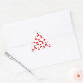 Red Ribbon Pattern Driehoek Sticker (Envelop)