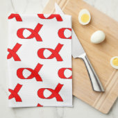 Red Ribbon Pattern Theedoek (Quarter Fold)