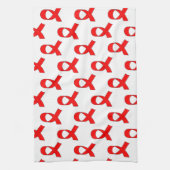 Red Ribbon Pattern Theedoek (Verticaal)