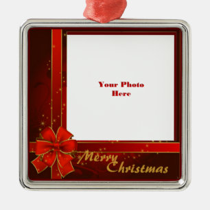 Red Ribbon Photo Lijst Metalen Ornament