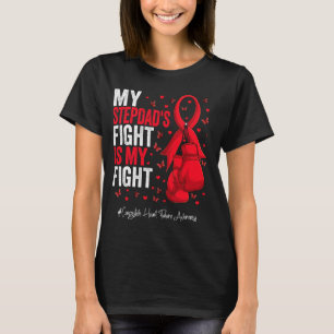 Red Ribbon Stepdad Congestief hartfalen Aware T-shirt