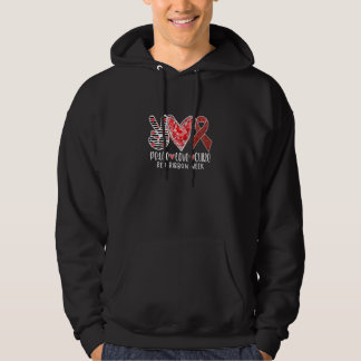 Red Ribbon Week Awareness Wear Red Peace Love Cure Hoodie