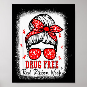 Red Ribbon Week bewustzijn Coquette Drugs Anti-dru Poster