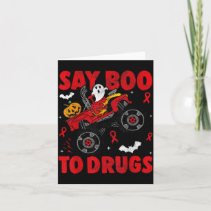Red Ribbon Week bewustzijn Halloween zeg Boe tegen Kaart