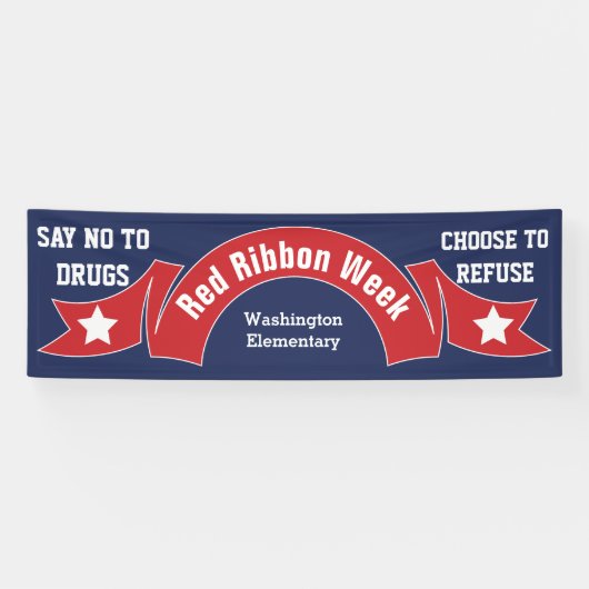 Red Ribbon Week drugsvrij Spandoek (Horizontaal)