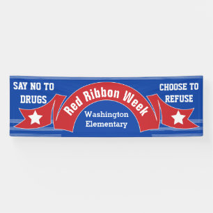 Red Ribbon Week - Drugsvrije Banner Modern Blue