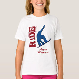 Red Ride Aspen Mountain Snowboard T-shirt