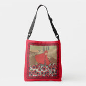 Red Riding Hood die bloemen plukt in Field Wolf Re Crossbody Tas (Achterkant)
