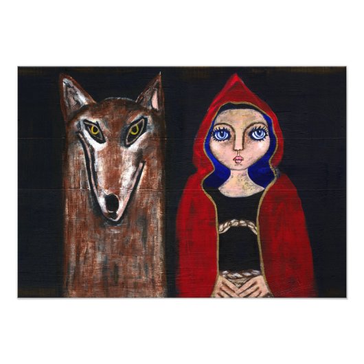 Red Riding Hood en de Wolf Foto Afdruk (Voorkant)