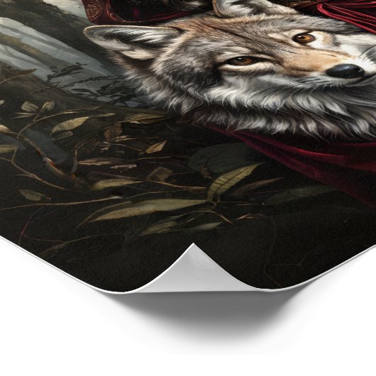 Red Riding Hood en het echte verhaal met wolf Poster (Hoek)