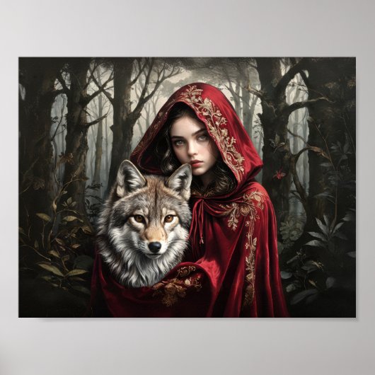 Red Riding Hood en het echte verhaal met wolf Poster (Voorkant)