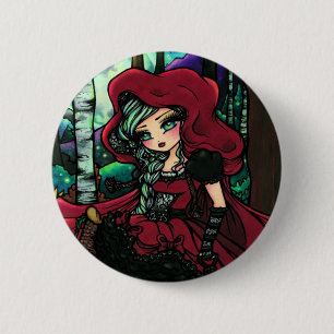 Red Riding Hood Fairytale Fairy Fantasy Ronde Button 5,7 Cm
