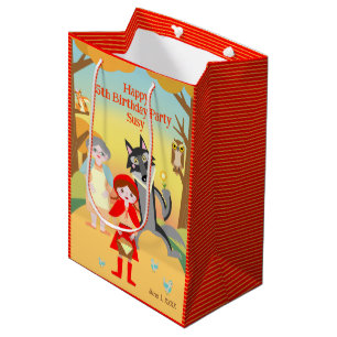 Red Riding Hood Girl Verjaardagsfeestje Medium Cadeauzakje