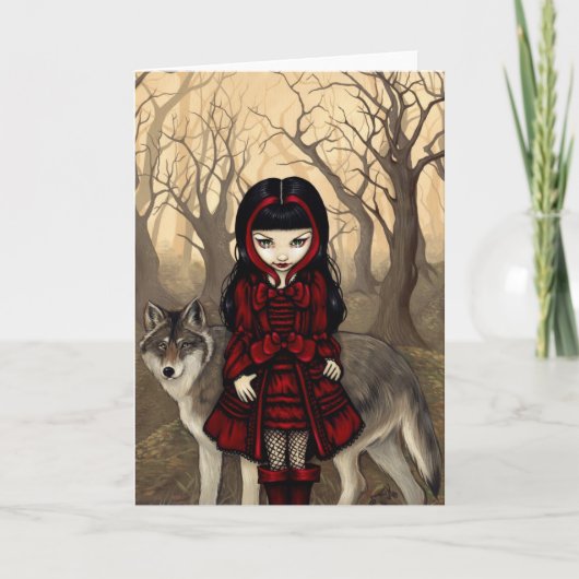 Red Riding Hood in Autumn Wenskaart Kaart (Voorkant)