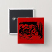 Red Riding Hood Vierkante Button 5,1 Cm (Voorkant /achterkant)