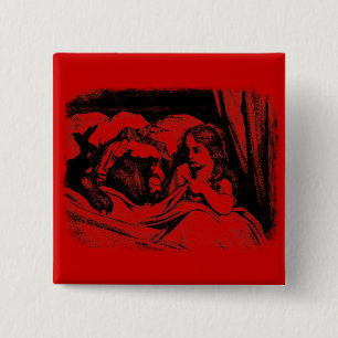 Red Riding Hood Vierkante Button 5,1 Cm