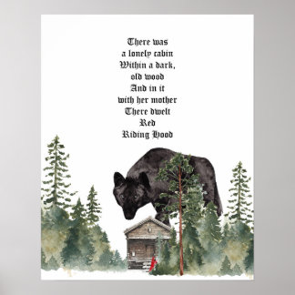 Red Riding Hood Wolf Art Print