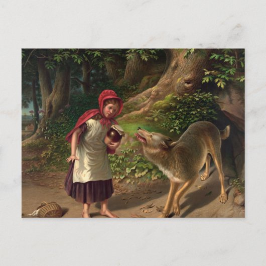 Red-Ridinghood and the wolf by William Beard Briefkaart (Voorkant)