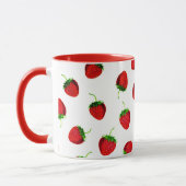 Red Ripe Strawberry Pattern Mok (Links)