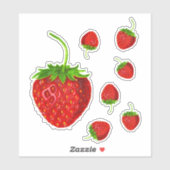 Red Ripe Strawberry Pattern Sticker (Vel)