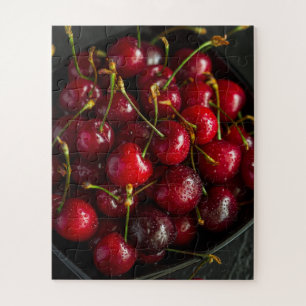 Red Ripe Sweet Cherries Berries Food Fruit Legpuzzel