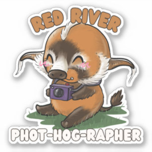 Red River Hog Fotograaf Sticker