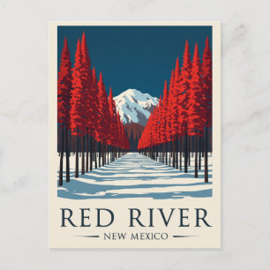 Red River New Mexico Reisposter uit het verleden Briefkaart