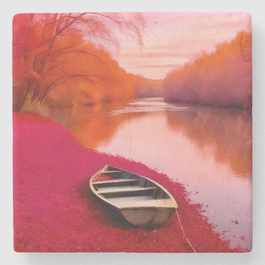 Red River Sunrise Stenen Onderzetter (Voorkant)