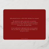 Red RN Asclepius Graduus Faire-part photo (Verso)