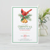 Red Robin avec Christmas Bells Invitation (Debout devant)