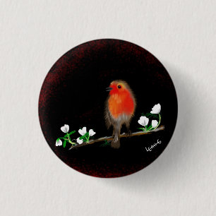Red Robin badges knopen, originele kunst tekening Ronde Button 3,2 Cm