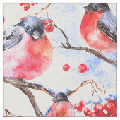 Red Robin Bird Pattern Stof (Close Up)