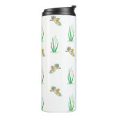 Red Robin Birds en Snowdrops Spring Patroon Thermosbeker (Gedraaid links)