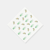 Red Robin Birds & Snowdrops Playful Spring Pattern Servet (Hoek)