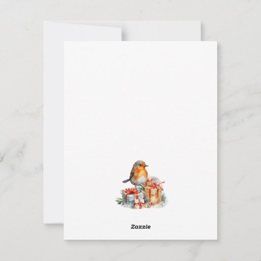Red Robin Christmas Feestdagenkaart (Achterkant)