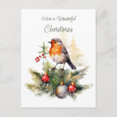 Red Robin Christmas Postcard Briefkaart (Voorkant)