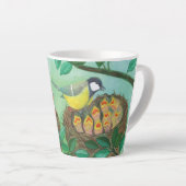 Red Robin en Great Tit Bird Nesting Latte Mok (Rechterhoek)