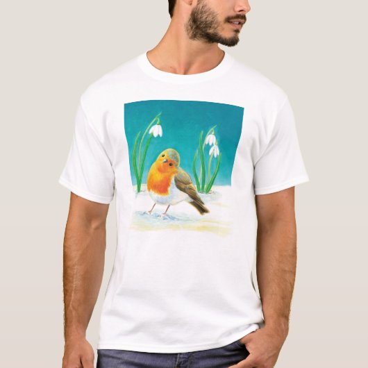 Red Robin en Snowdrops T-shirt (Voorkant)
