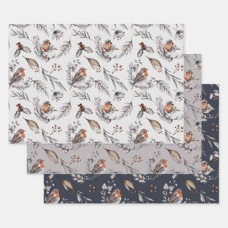 Red Robin Festive Kerstmis  Inpakpapier Vel