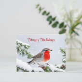 Red Robin Holiday Christmas Briefkaart (Staand voorkant)