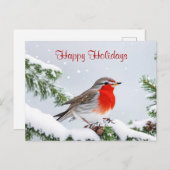 Red Robin Holiday Christmas Briefkaart (Voorkant / Achterkant)