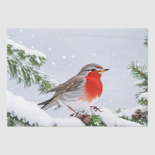 Red Robin Holiday Christmas Tissue Paper Tissuepapier (Voorkant)