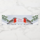 Red Robin Holiday Christmas Waterfles Label Waterfles Etiket (Enkel label)