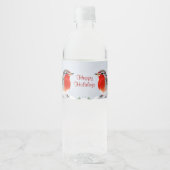 Red Robin Holiday Christmas Waterfles Label Waterfles Etiket (Voorkant)