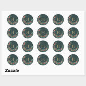 Red Robin Holiday Wreath Monogram Stickers (Vel)