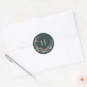 Red Robin Holiday Wreath Monogram Stickers (Envelop)