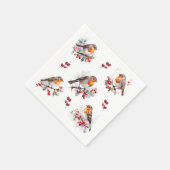 Red Robin Holly Christmas Servet (Hoek)