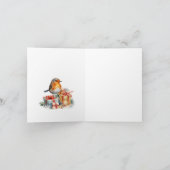 Red Robin Holly Maman Carte de voeux pliée Anniver (Intérieur)