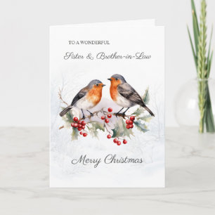 Red Robin Holly Sister zwager Kerstmis Kaart